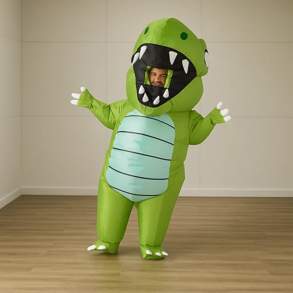Costume Dinosaure Gonflable Vert Adulte