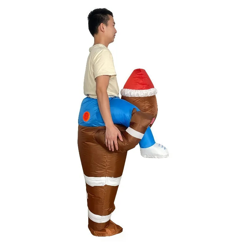 Costume Pain d’Épice Gonflable Rigolo en Polyester Confortable