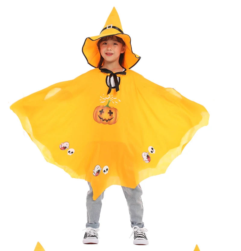 Costume Sorcière Ample Jaune pour Fille