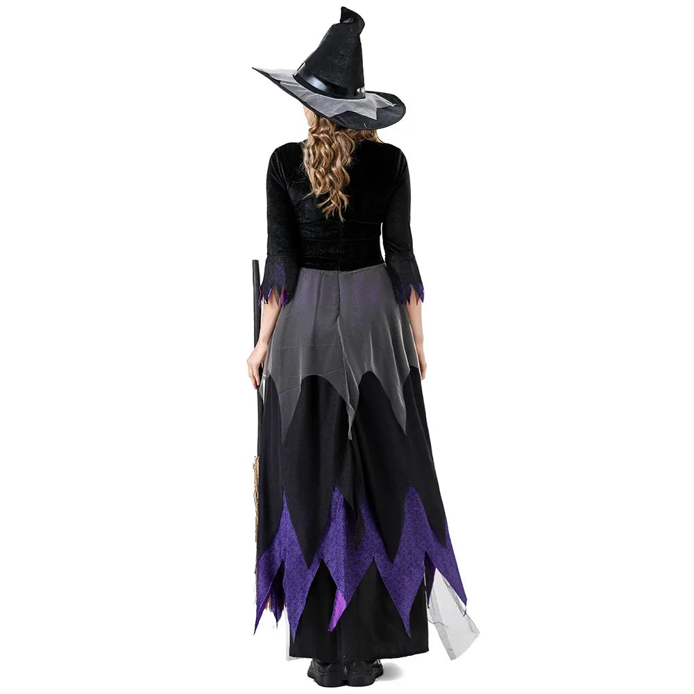 Costume Sorcière Noir et Violet Chic