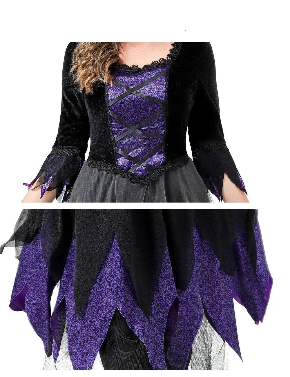 Costume Sorcière Noir et Violet Envoûtante