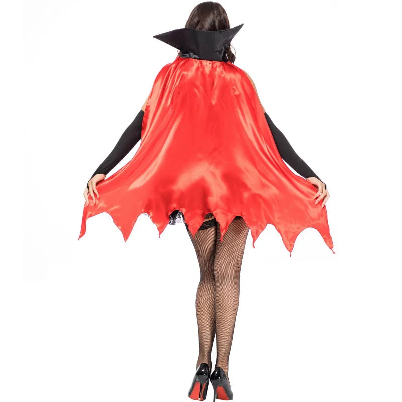 Costume Vampire pour Femme Noir et Rouge