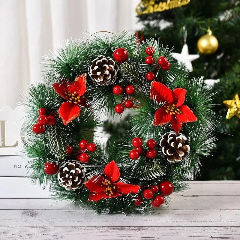 Couronne De Noël Fleurs Et Pommes De Pin
