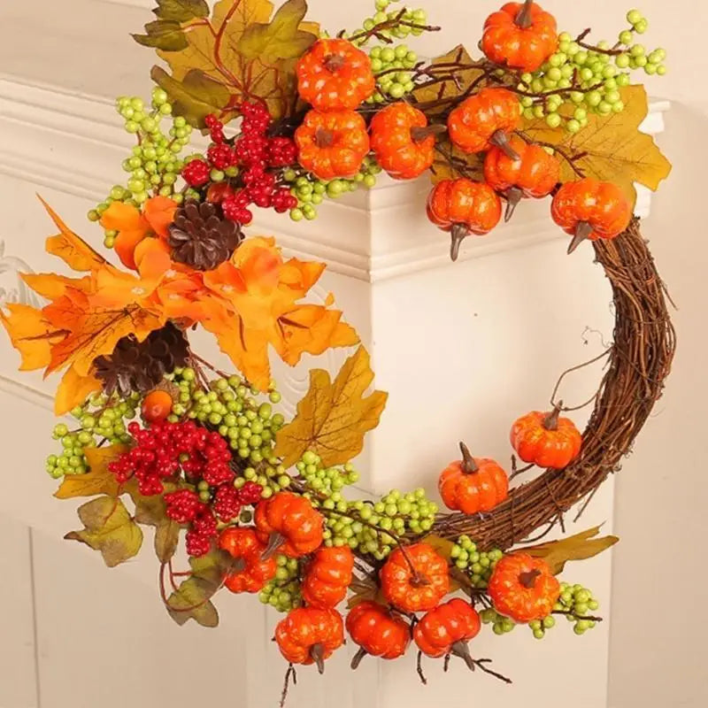 Couronne Feuilles de Citrouilles Stylé Minimaliste