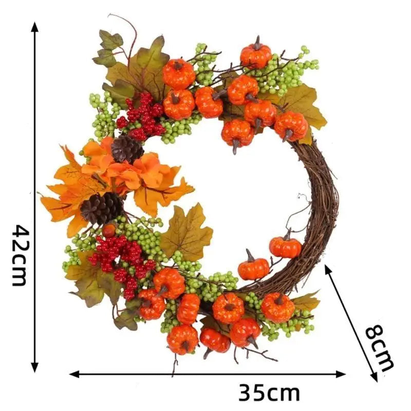Couronne Feuilles de Citrouilles Stylé Originale