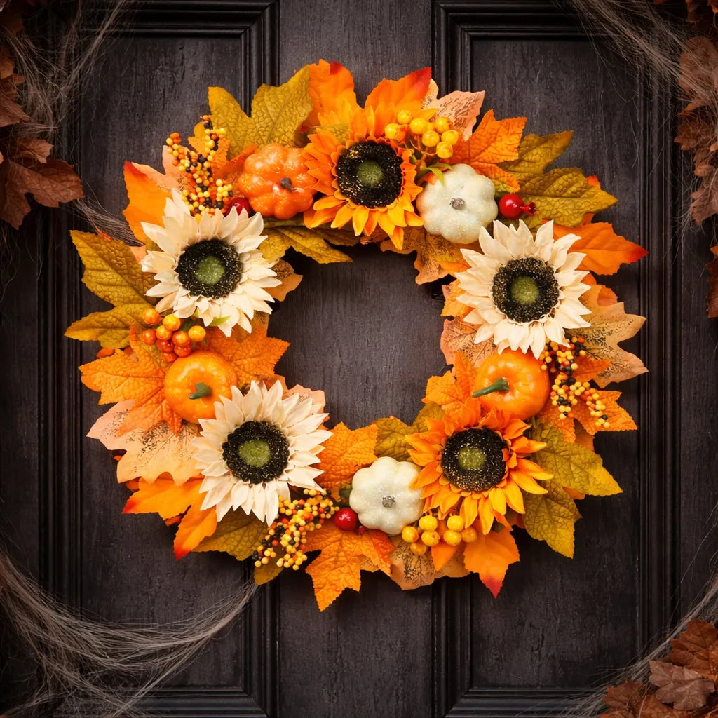 Couronne Halloween Aux Nuances Orangées