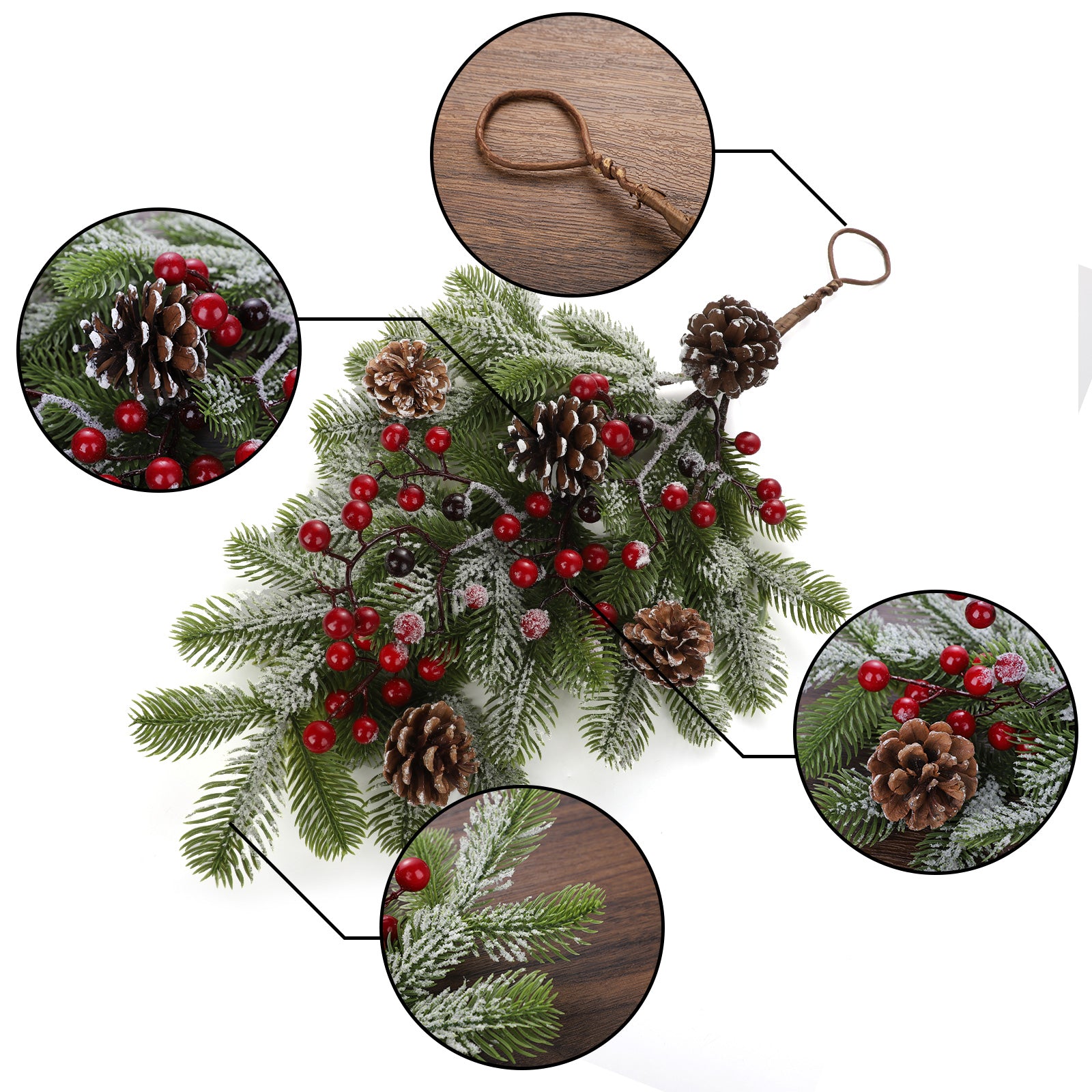 Couronne Noël Pommes de Pin Originale raffinées