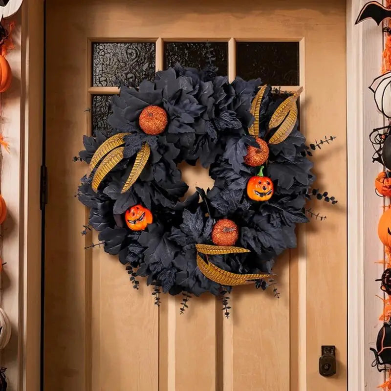 Couronne de Feuilles d’Erable Noires Macabre