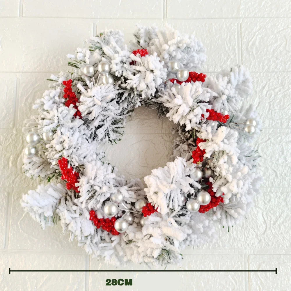 Couronne de Table Enneigée à Baies Rouges Design