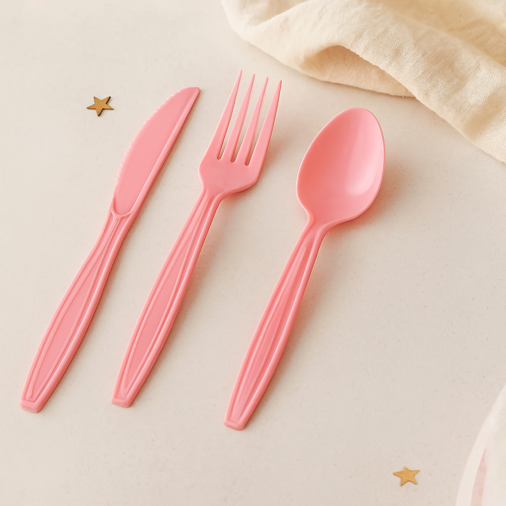 Couvert Jetable Rose