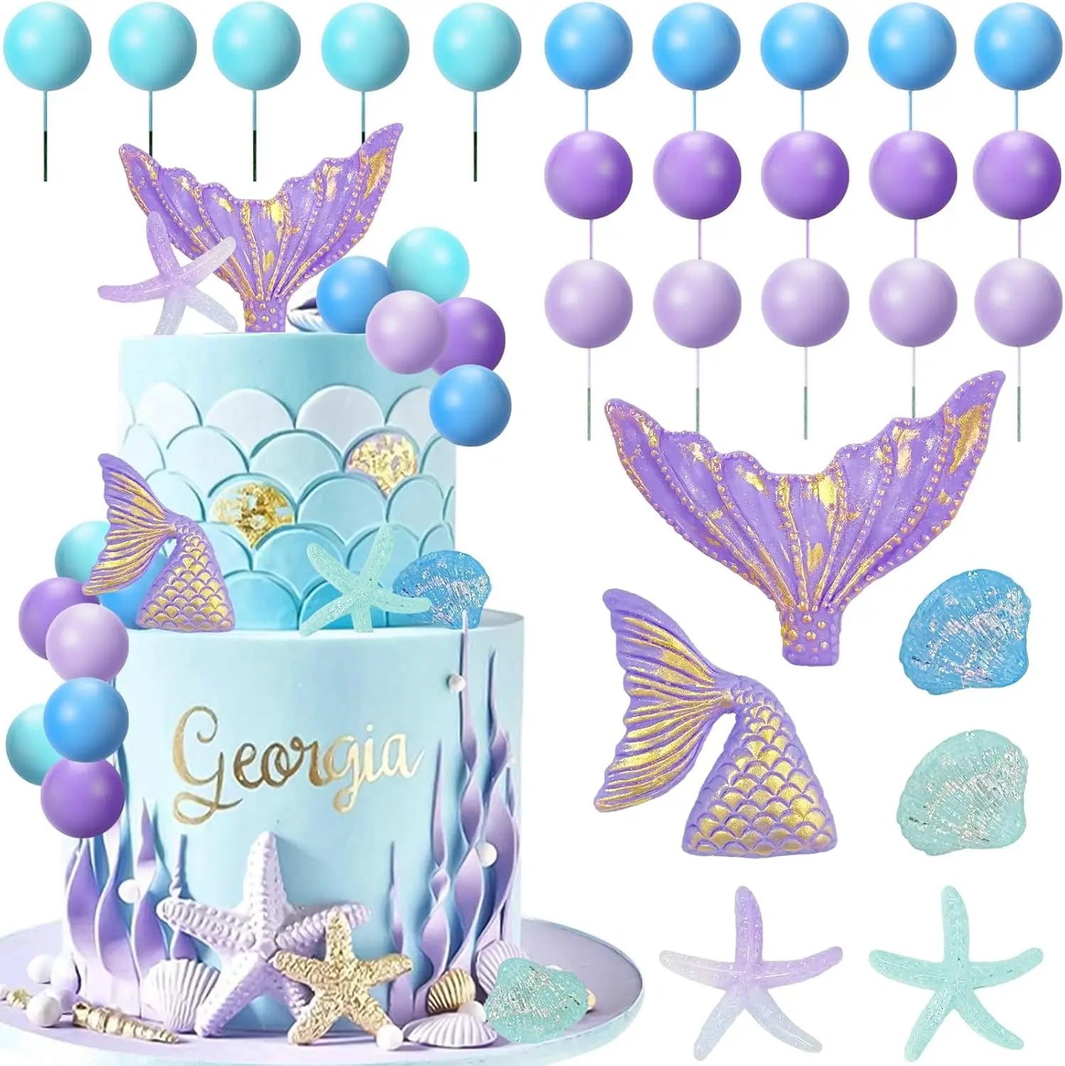 Déco Gâteau Thème Sirène