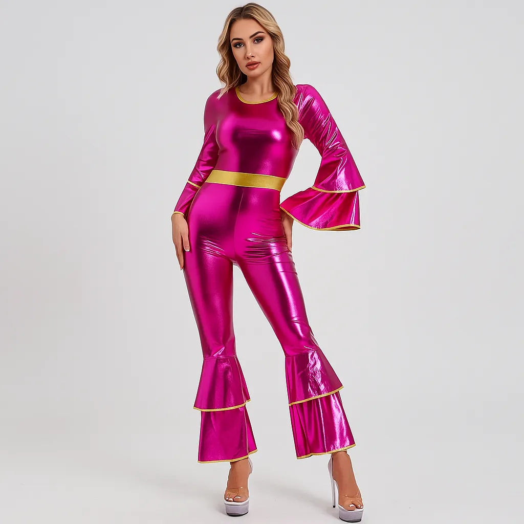 Déguisement Disco Femme Rose Unique