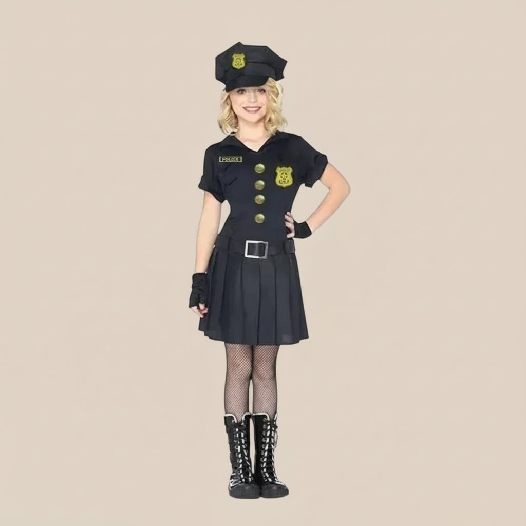 Déguisement Police Plissé Fille