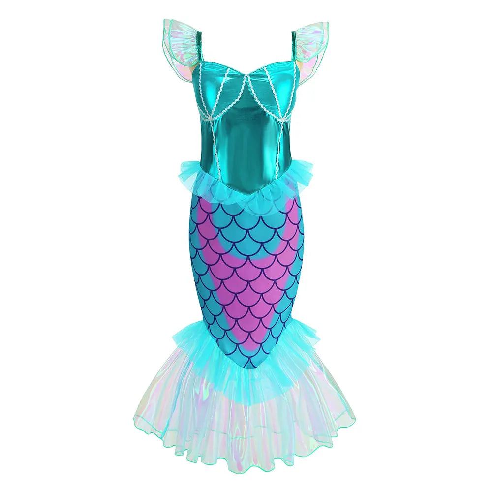 Déguisement Sirène Fille Bleu Métallisé chic