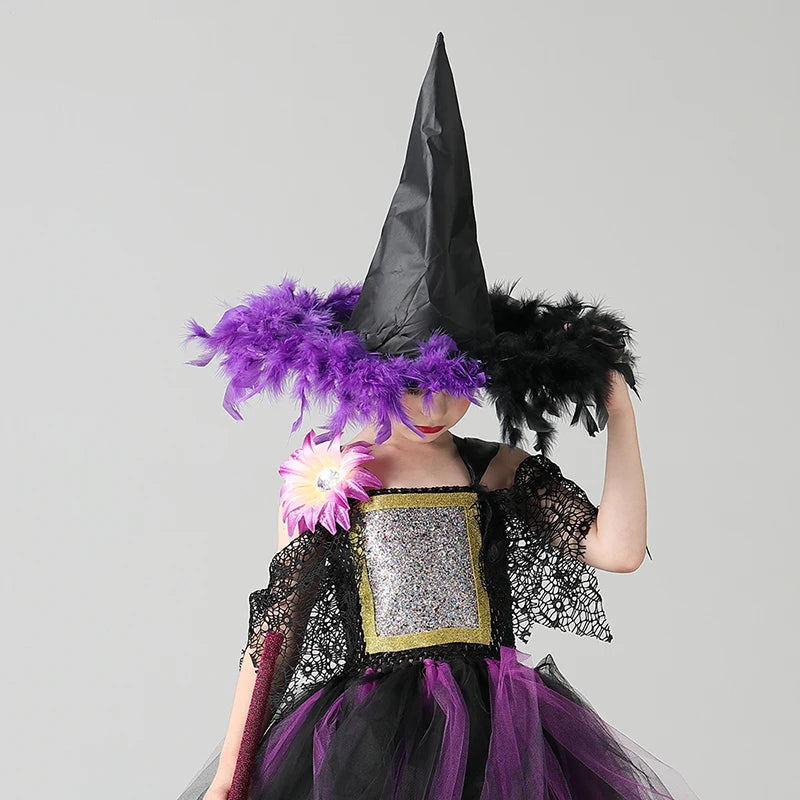 Déguisement Sorcière Tutu Violet fille