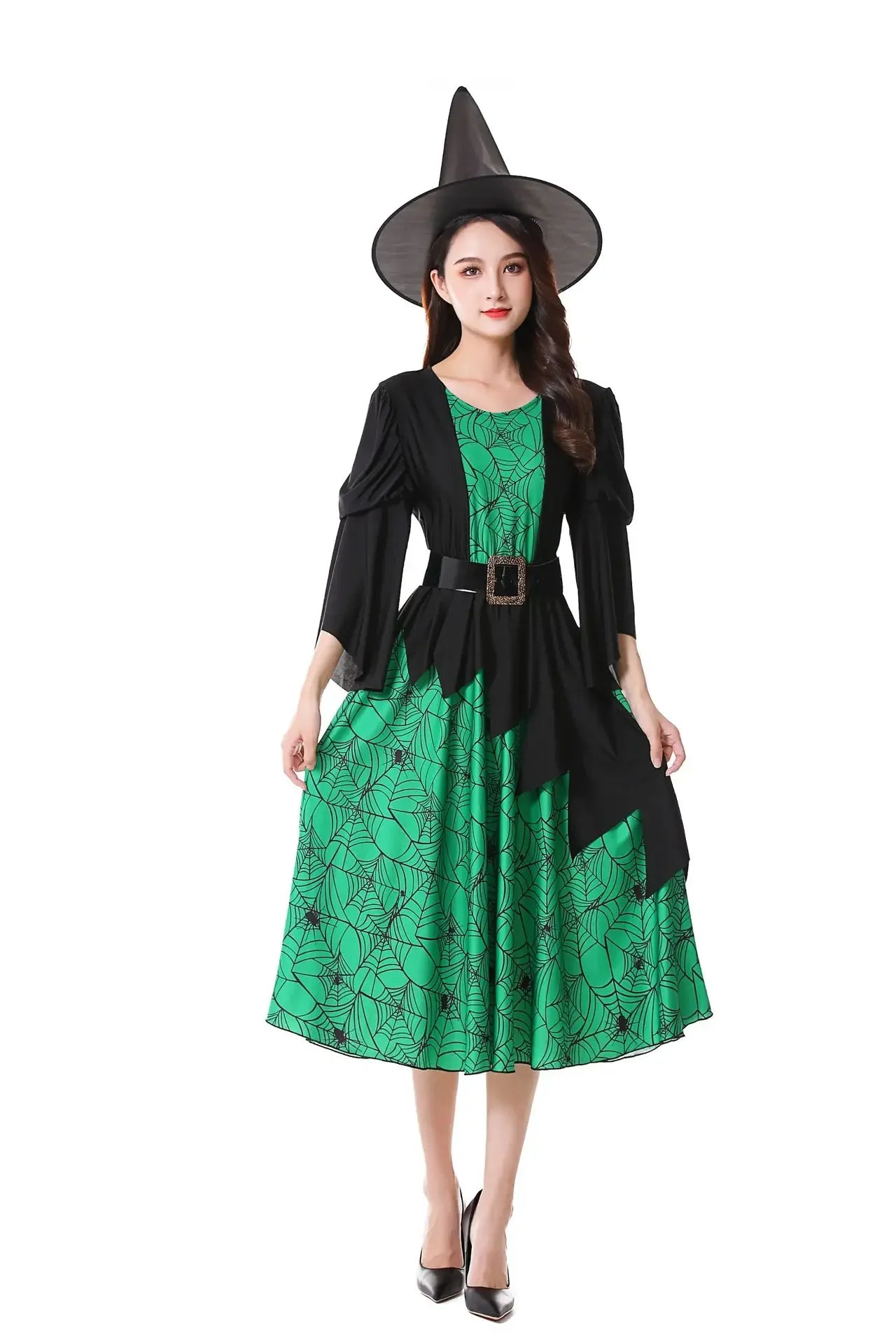 Déguisement Sorcière Vert et Noir Stylé