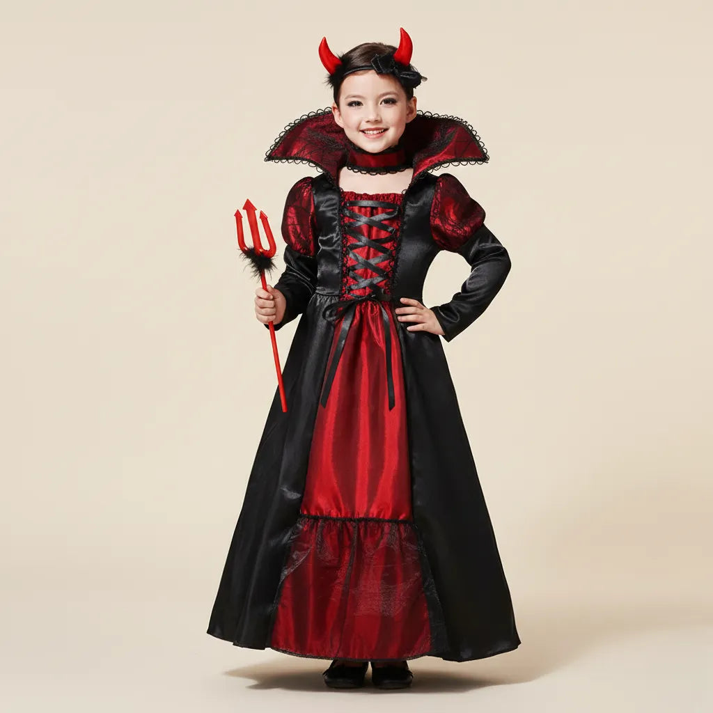 Déguisement Vampire Fille Rouge et Noir