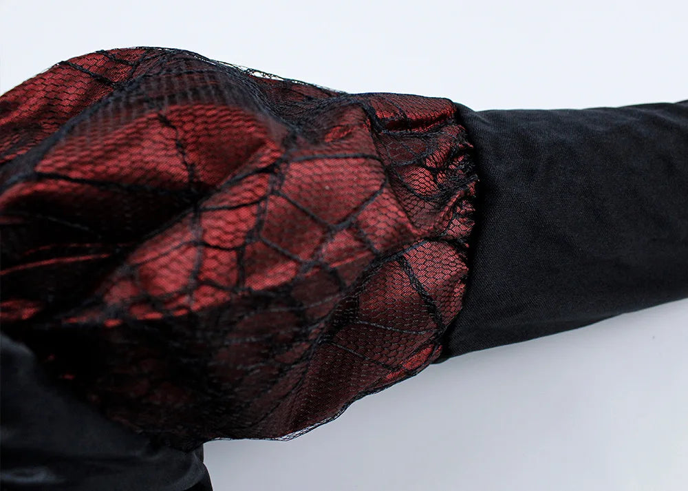 Déguisement Vampire Fille Rouge et Noir Maille