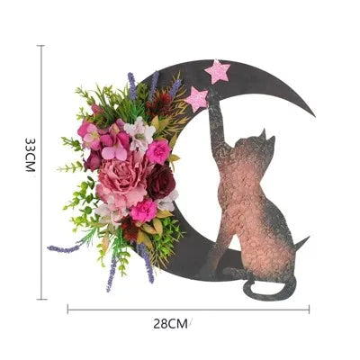 Demi-Couronne Fleurie Chat Halloween Taille