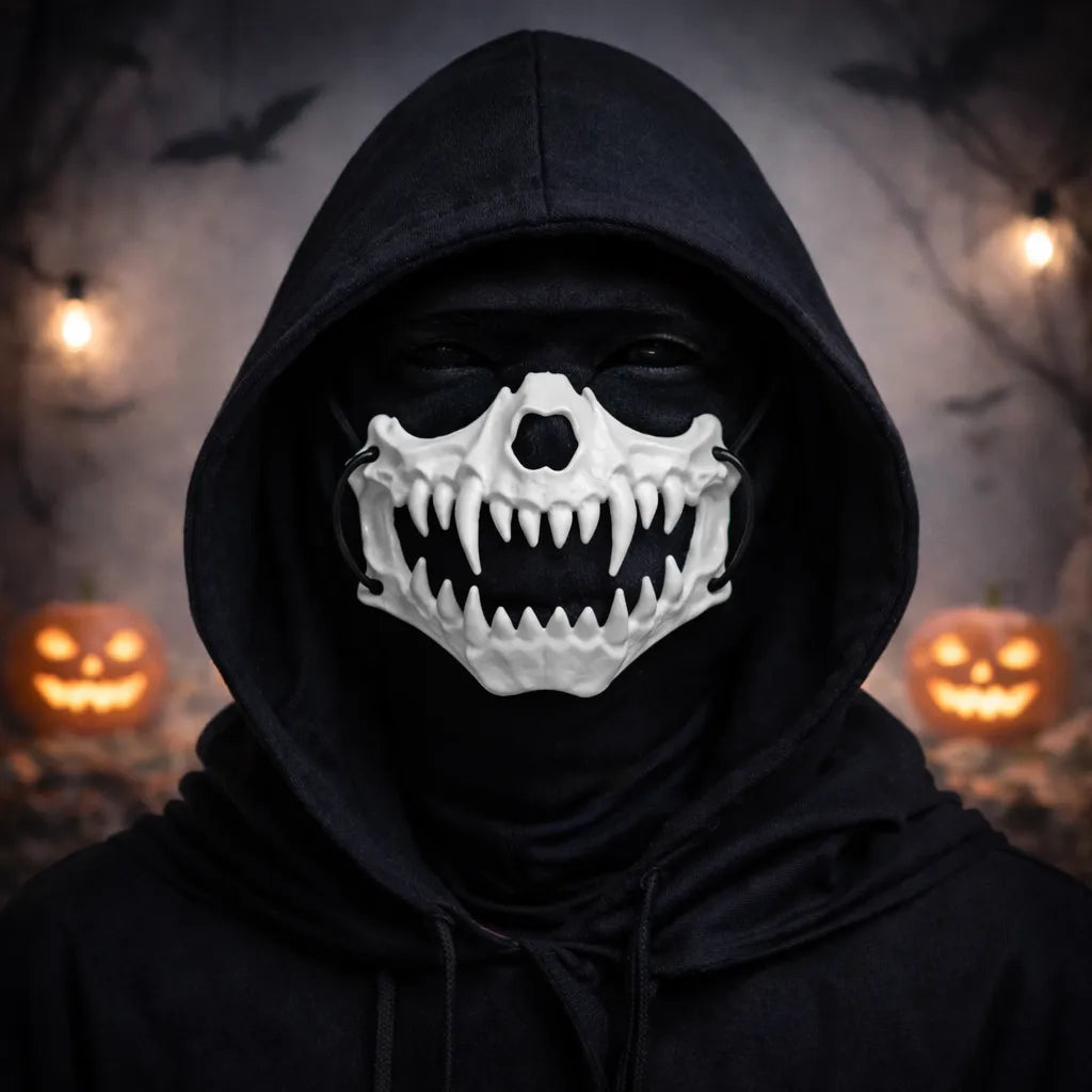 Demi-Masque Effrayant Blanc