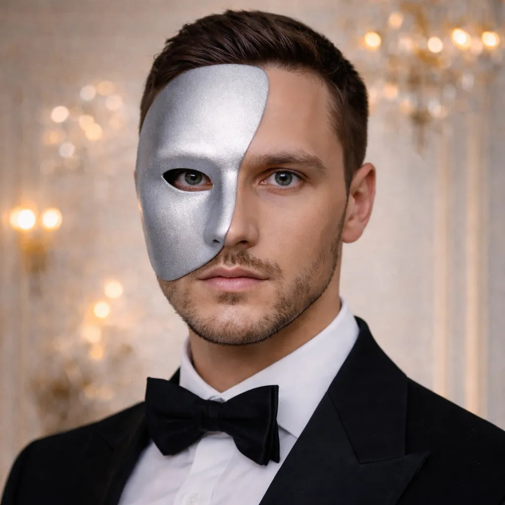 Demi-Masque Halloween Argenté