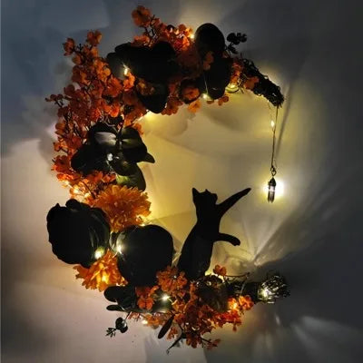 Demi-couronne Chat Halloween Lumineuse