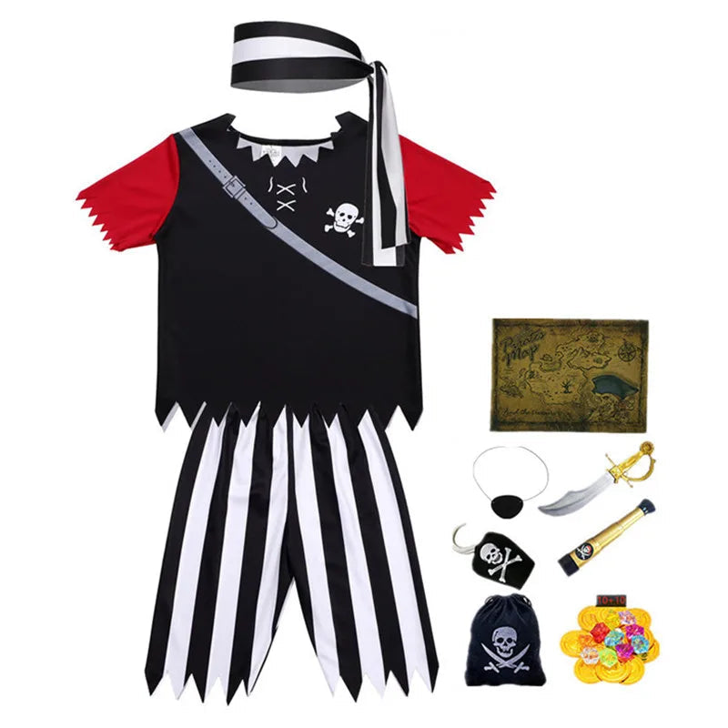 Ensemble Costume Pirate Décontracté 9 pièces