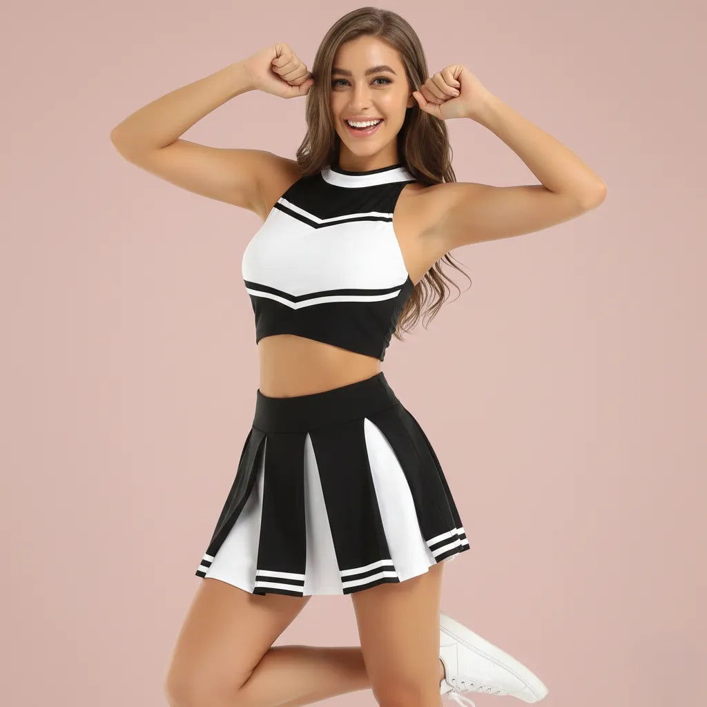 Ensemble Pompom Girl Noir et Blanc