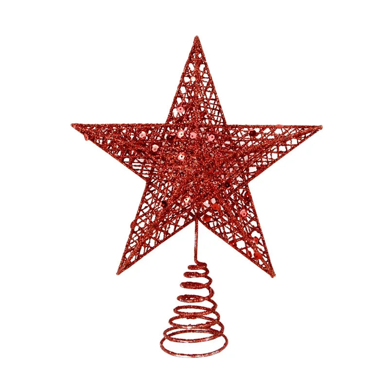 Etoile Noël Pailletée en Fer Forgé Rouge Chic