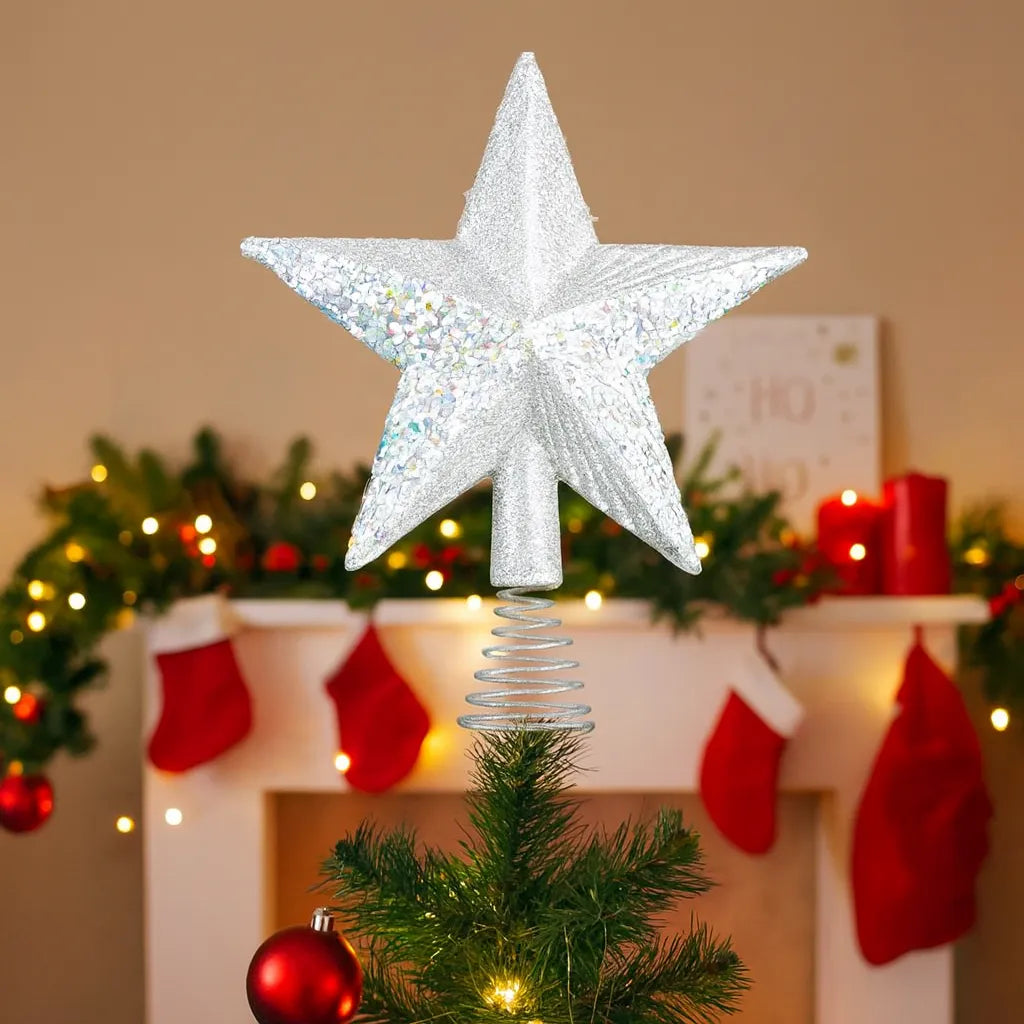 Etoile Sapin Argenté Scintillante
