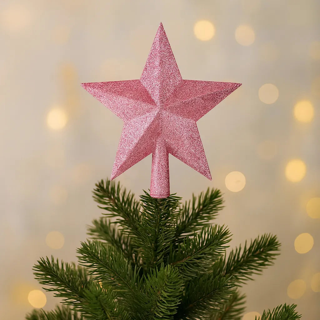 Etoile Sapin de Noël Rose.