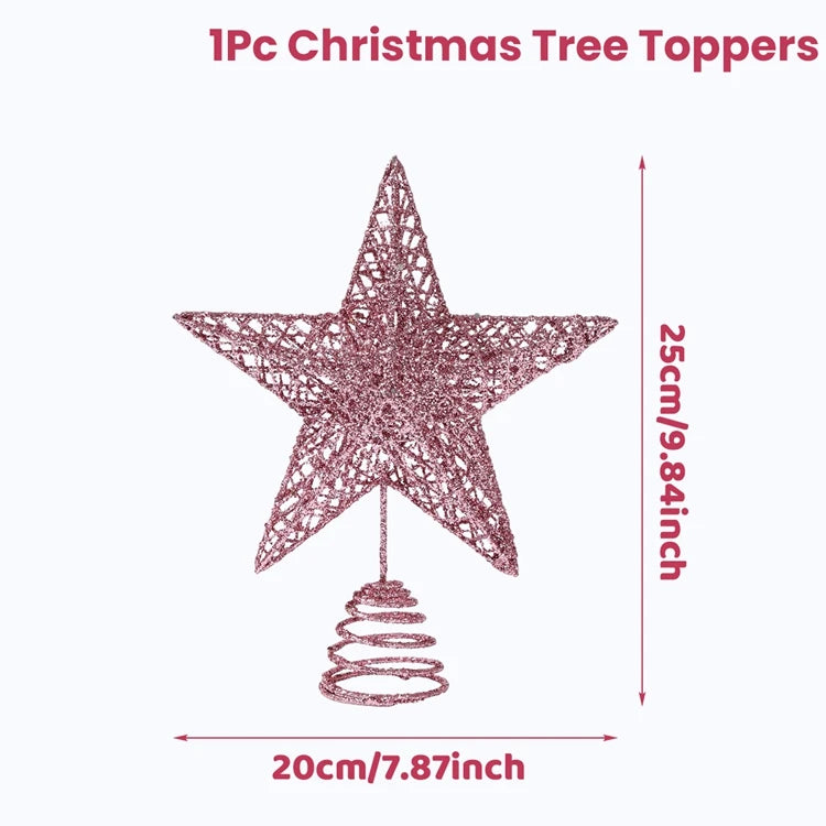 Etoile Sapin de Noël Rose Ajourée scintillante