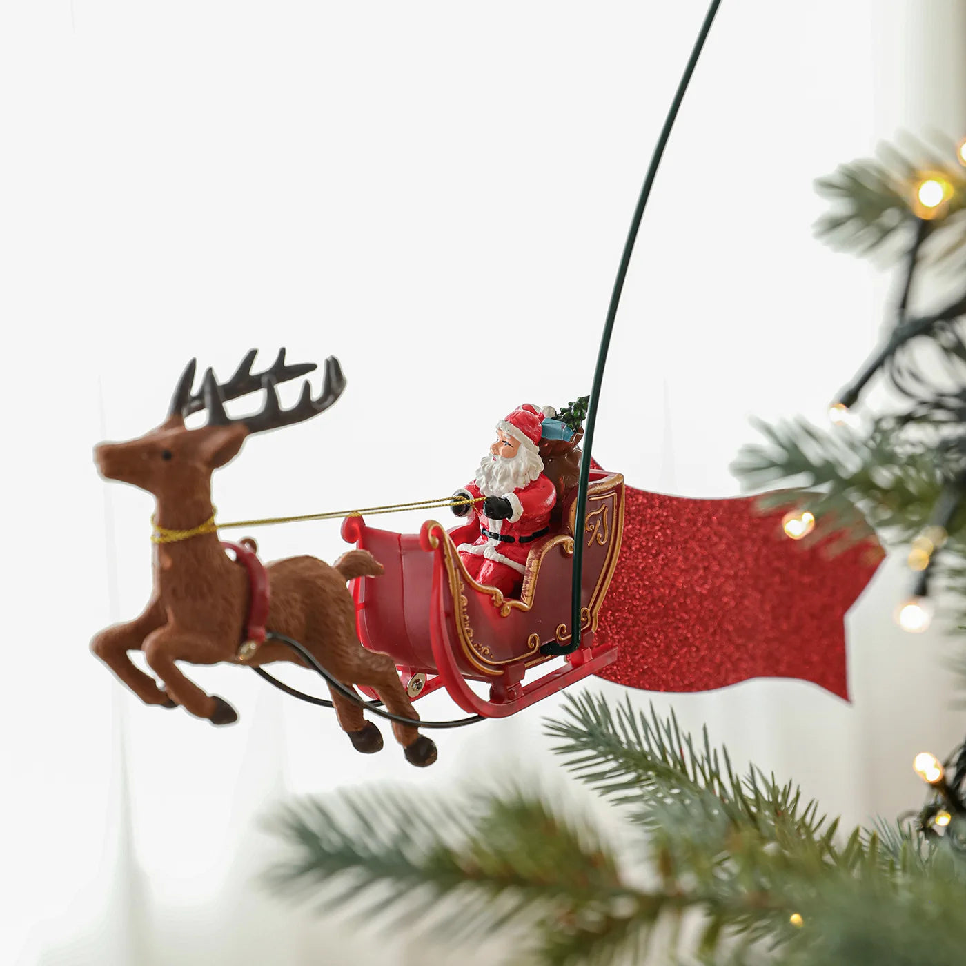 Etoile de Noël Lumineuse Animée avec Traîneau Chic