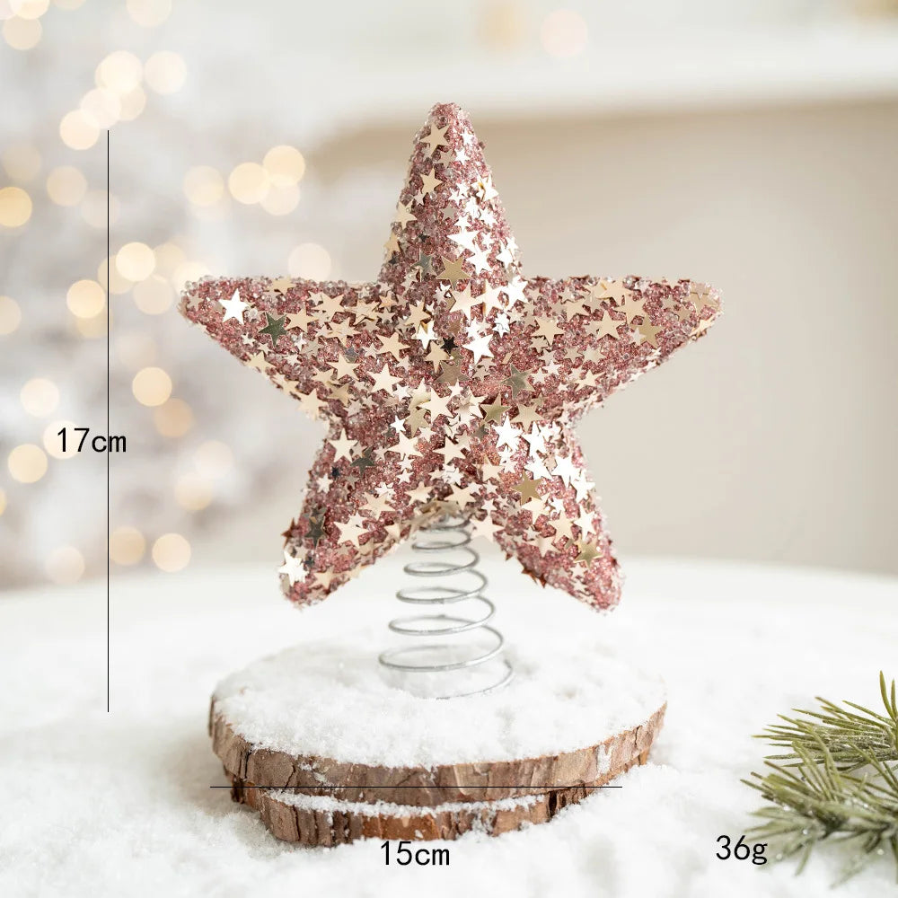 Etoile de Sapin Rose Gold Scintillante Stylée.
