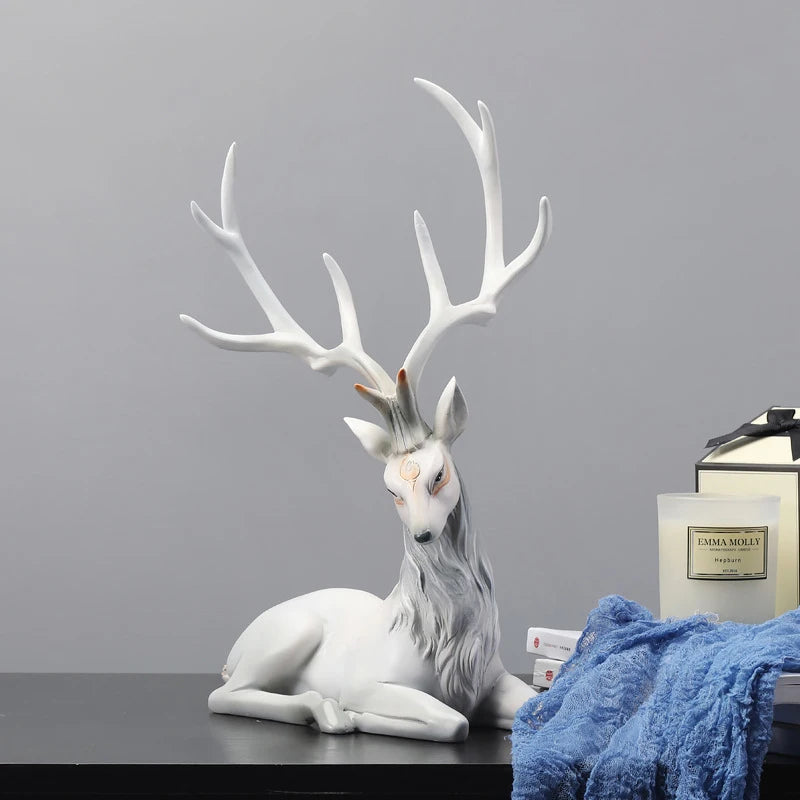 Figurine de Cerfs Scandinave Blanc Design