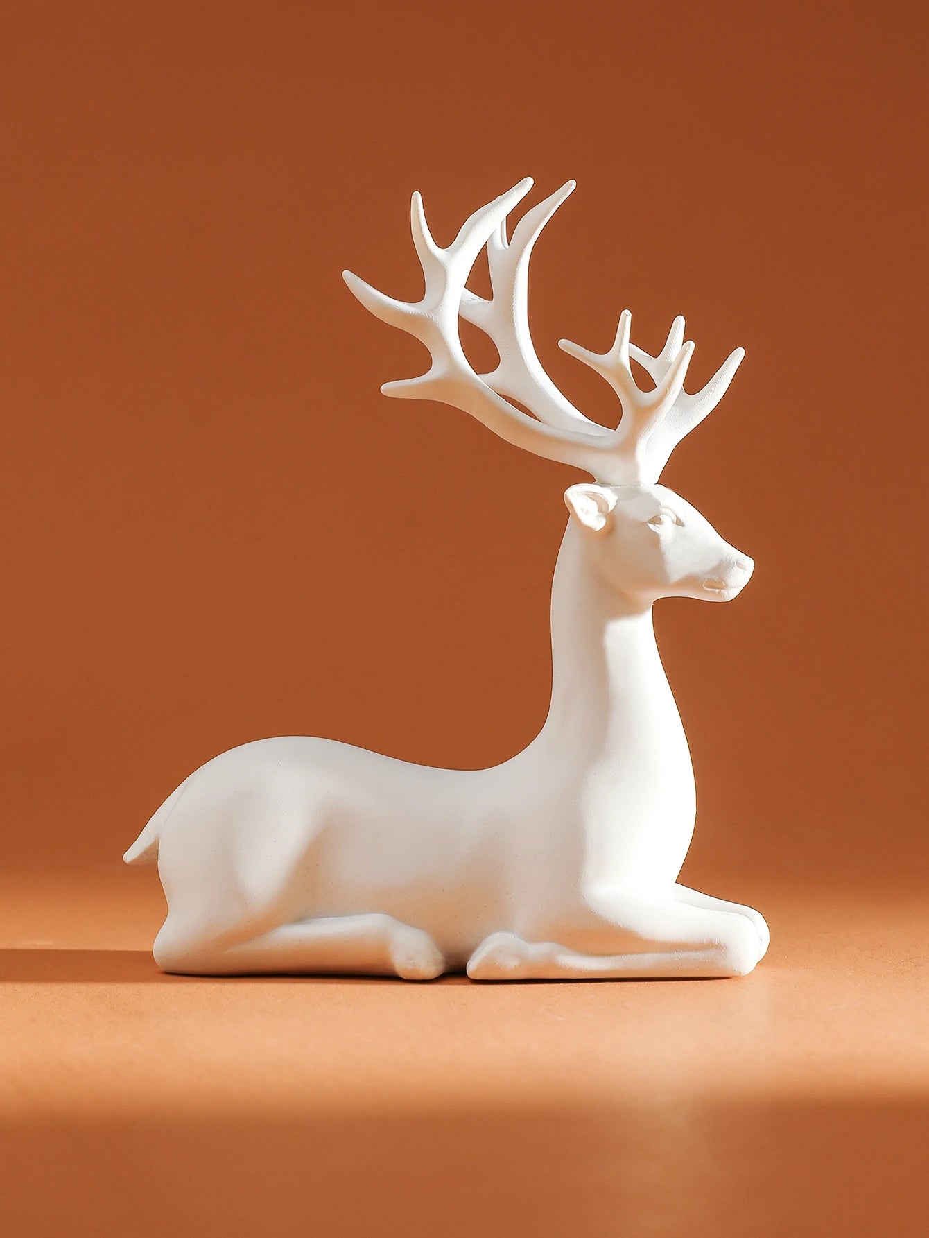 Figurines Rennes de Noël Décoratifs Blancs en Résine