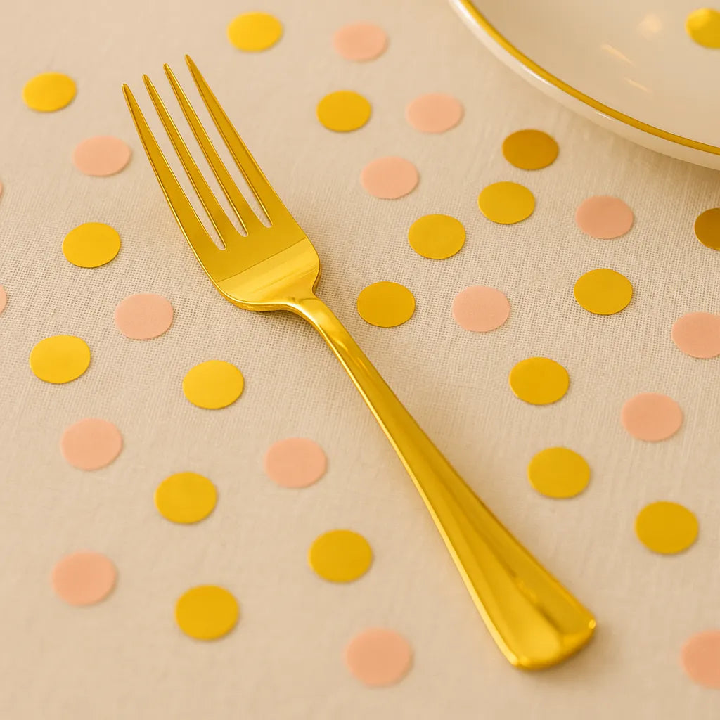Fourchette Jetable Dorée Minimaliste1