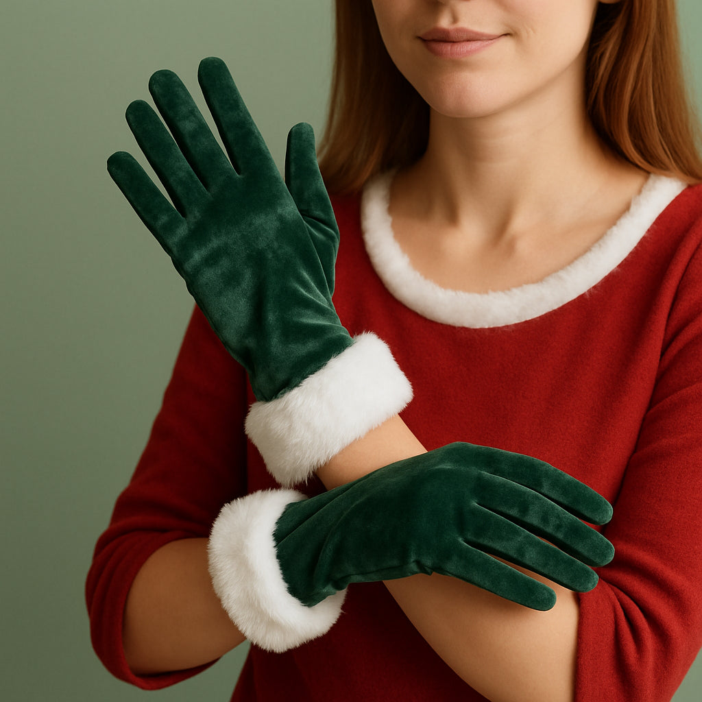 Gants de Noël Femme Verts