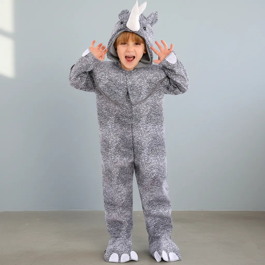 Costume Rhinocéros Enfant Gris