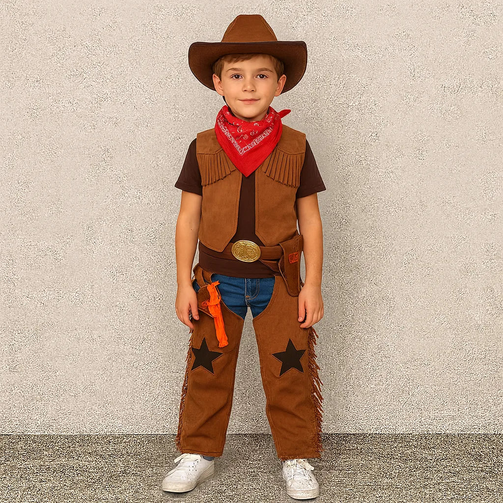 Gilet Cowboy Enfant Marron Classique