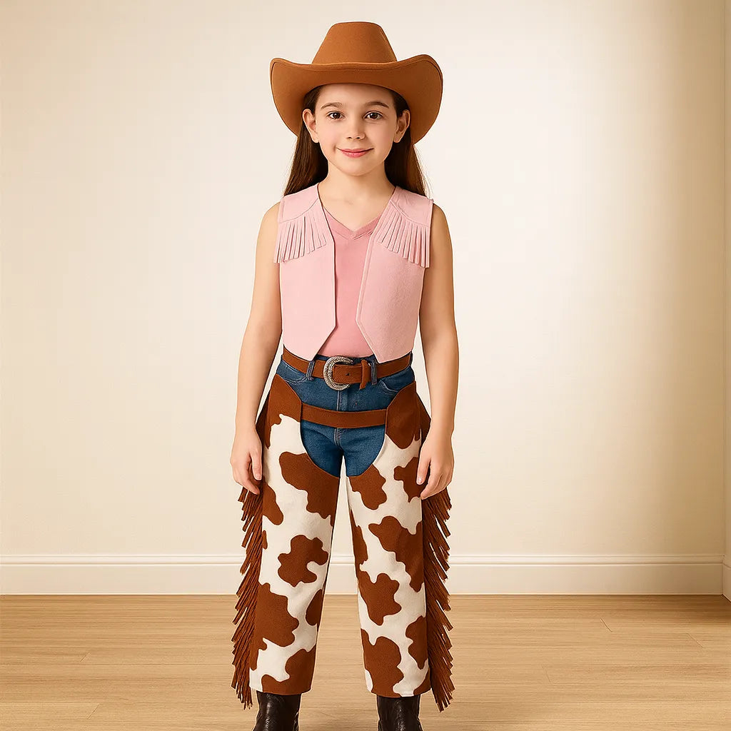 Gilet Cowboy Enfant Rose