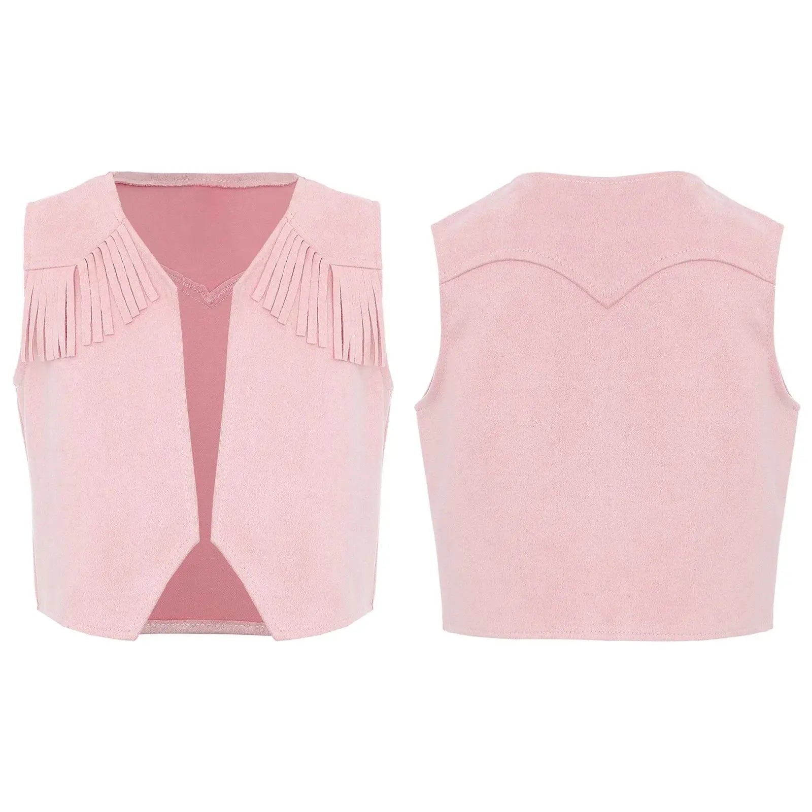 Gilet Cowboy Enfant Rose Dos