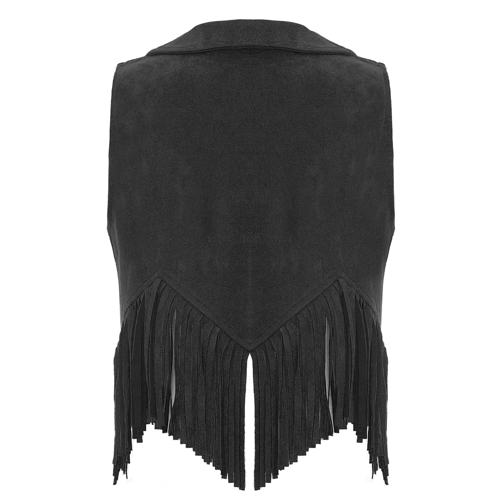 Gilet Cowboy en Daim Noir Enfant Dos