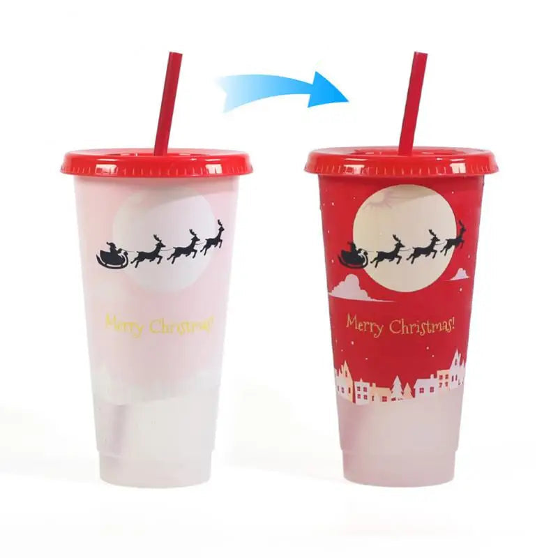 Gobelet Noël en Plastique Illustré Traîneau Unique