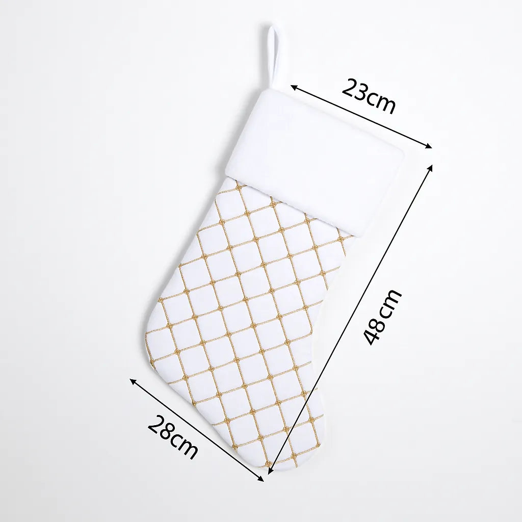 Grande Chaussette de Noël Blanche 1