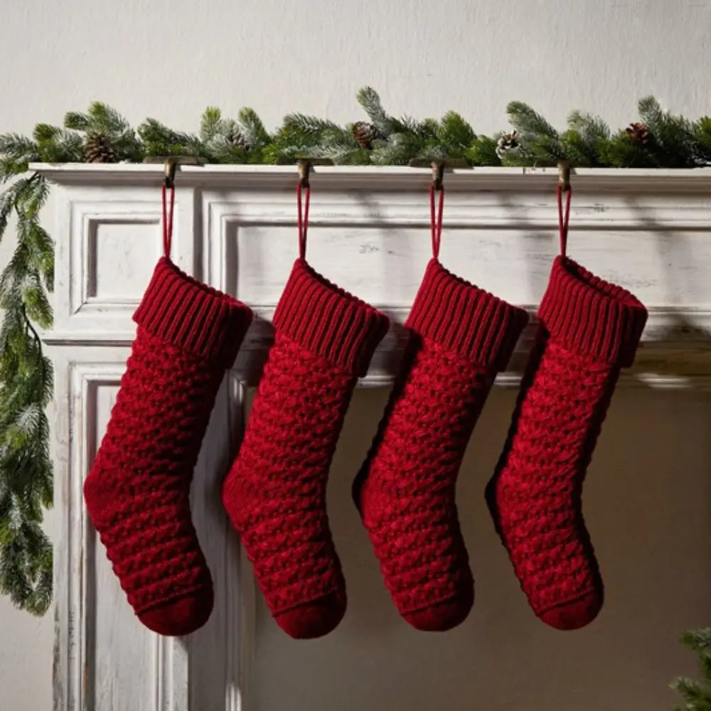 Grande Chaussette de Noël Rouge chaud