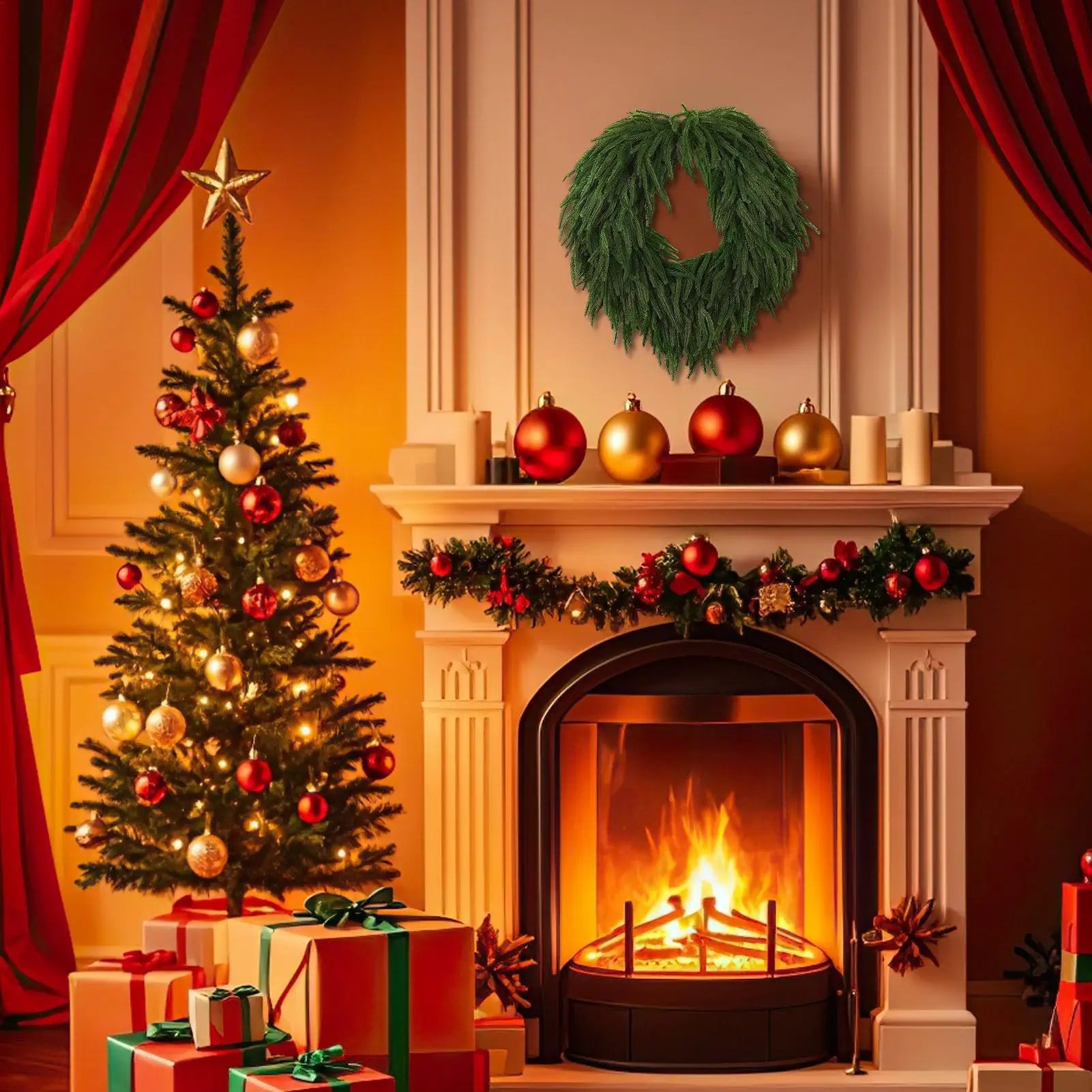 Grande Couronne de Noël Verte