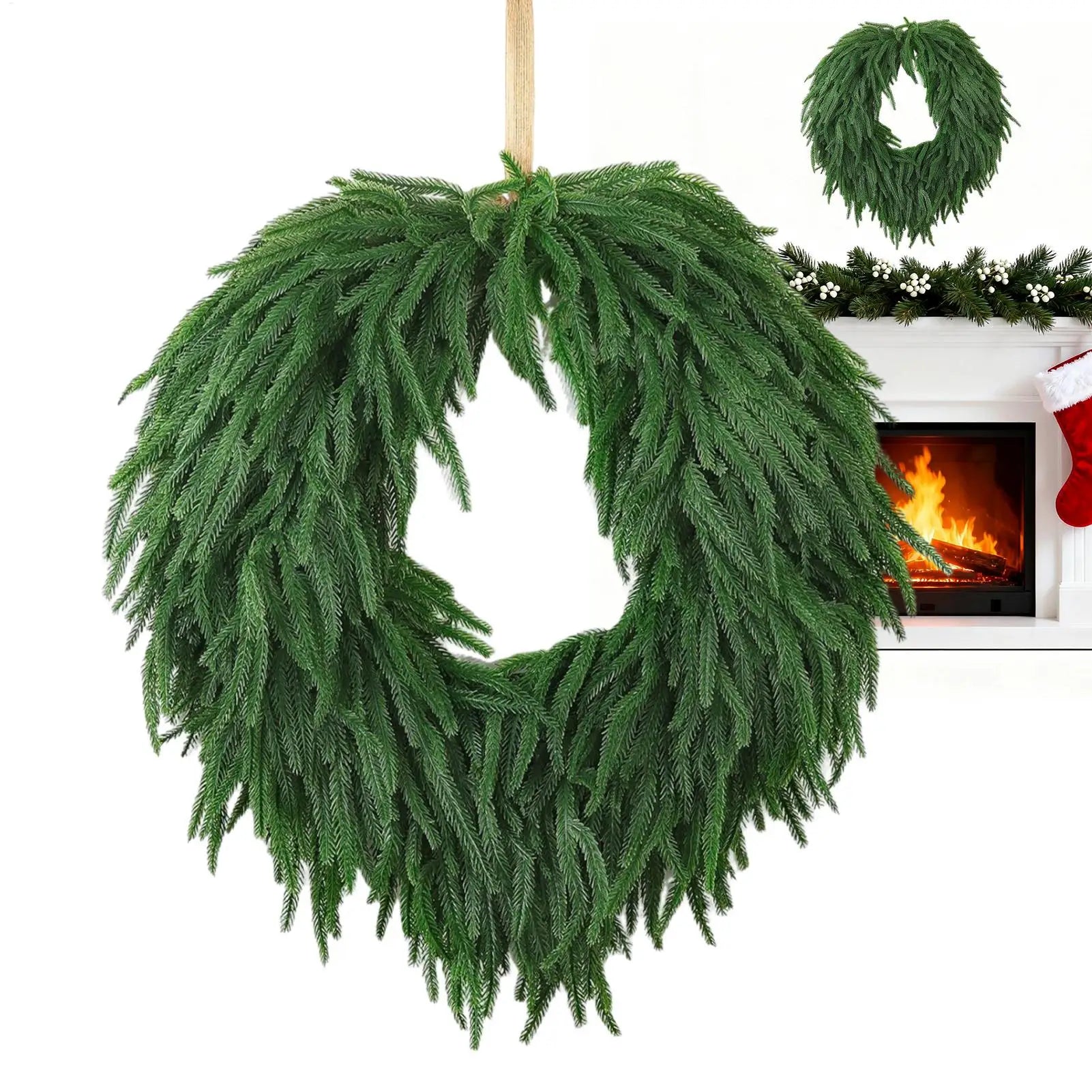 Grande Couronne de Noël Verte artificiel Design