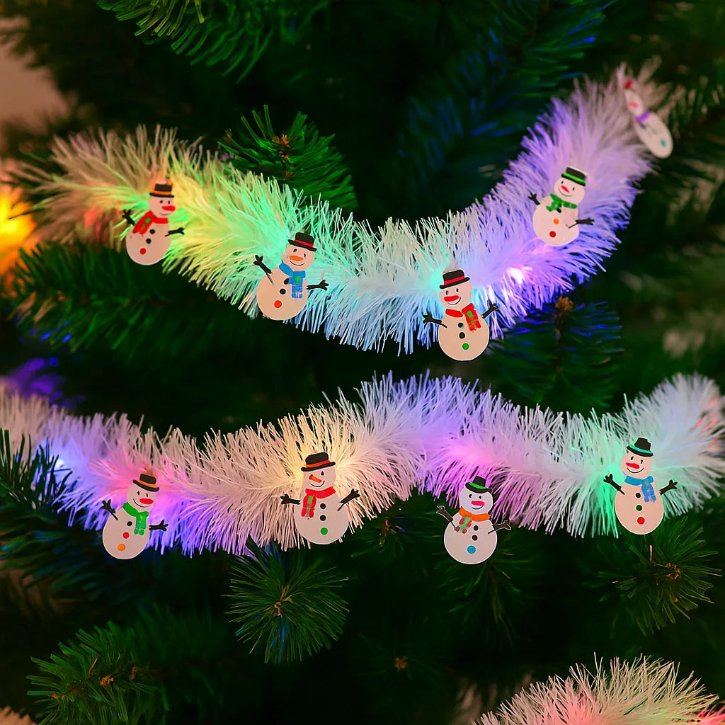 Guirlande Blanche Bonhomme de Neige à LED Coloré