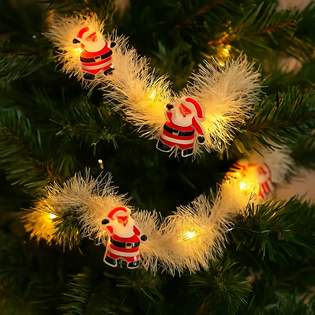 Guirlande Blanche Père Noël à Lumière
